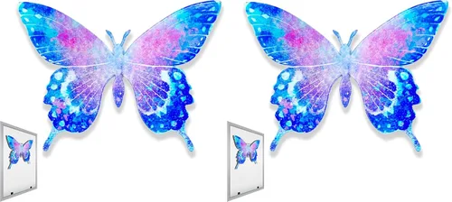 Lanai - Imán metálico de mariposa de ópalo de ensueño, decoración de puerta de patio, imán de pantalla a prueba de rayos UV (paquete de 2)