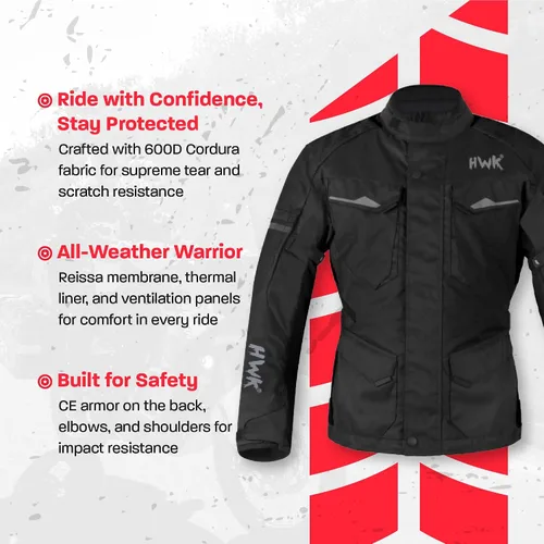Miniatura 2 de Chaqueta de motocicleta para hombres para viajes y aventuras, reforzamiento CE, a prueba de agua, AVD, para las 4 estaciones