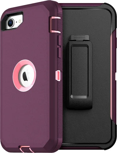 Miniatura 14 de MXX Funda diseñada para iPhone SE 2020/SE 2022, funda protectora resistente con protector de pantalla [3 capas] cubierta de protección de goma