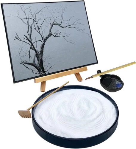 Miniatura 10 de AOVOA Zen Buddha - Tabla de pintura al agua con guía de dibujo y respiración, juego de arte relajante de dibujo de agua con pinceles y plantillas