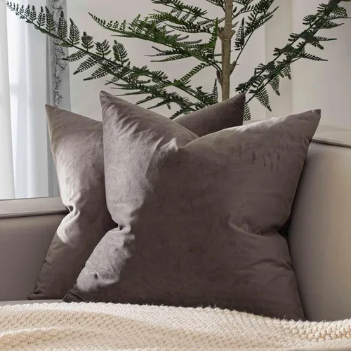 Miniatura 33 de Juspurbet - Juego de 2 fundas decorativas de terciopelo para cojines, fundas suaves para sofá, cama o sillón con cremallera oculta, para sala