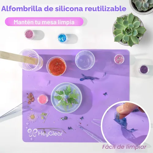 Miniatura 3 de HeyClear Juego de resina epoxi con moldes para principiantes - 18 oz de resina súper clara y dura, juego completo de suministros para manualidades
