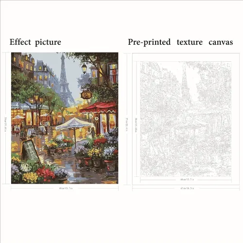 Miniatura 2 de QUITEDEW Kits de Pintura por Números para Adultos, Kits de Pintura por Números de la Torre Eiffel para Adultos, Pintura al Óleo de Ciudad Adecuada
