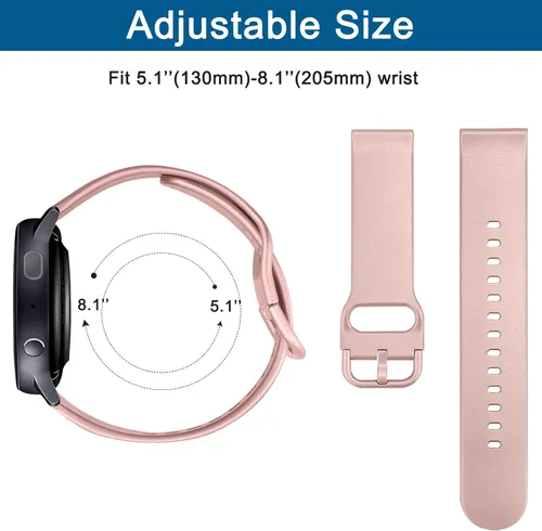 Miniatura 3 de AK para Samsung Galaxy Watch 5 Banda 40mm 44mm/Galaxy Watch 5 Pro Bandas 45mm, Correa Deportiva Suave de 20mm para Galaxy Watch 5 Oro rosa