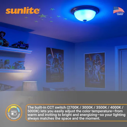 Miniatura 7 de Sunlite 40450 - Foco de luz LED de color A19, 3 W (equivalente a 25 W), base mediana E26, no regulable, certificación UL, decoración de fiestas, Azul