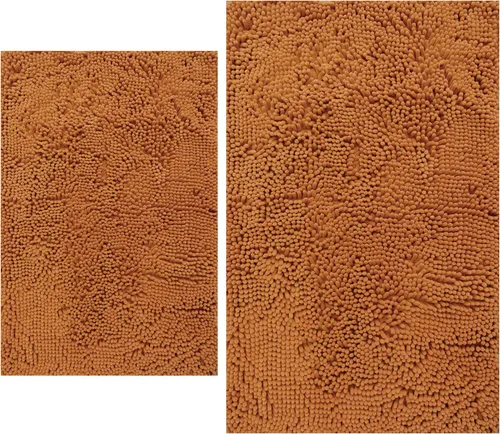 Miniatura 18 de Juegos de alfombras de baño de 2 piezas, alfombra de baño de felpilla extra suave ultra absorbente, alfombra de baño con base antideslizante de PVC
