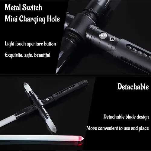 Miniatura 5 de Sables de luz para adultos, sables de luz de duelo reales pesados para adultos, cosplay con cambio de color infinito RGB19 y 7 juegos de fuentes
