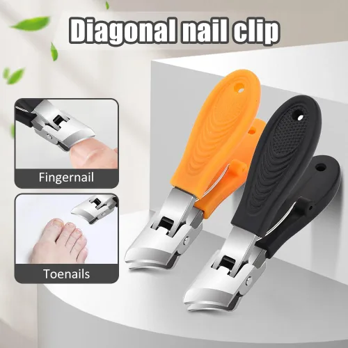 Miniatura 2 de Cortauñas inclinada antisalpicaduras con apertura de mandíbula ancha, cortador de uñas resistente con mango cómodo, perfecto para cortaúñas de pies