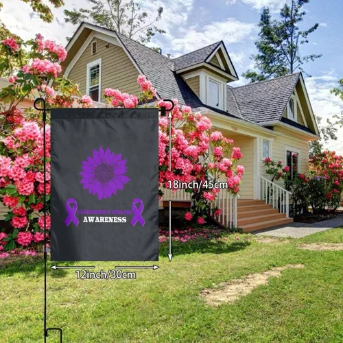 Miniatura 2 de Bandera de jardín de concientización sobre la enfermedad de Alzheimer de 12 x 18 pulgadas, cartel vertical de doble cara para decoración del hogar