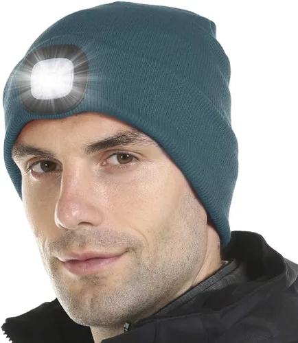 Miniatura 16 de Tutuko Gorro unisex con luz, gorro LED recargable por USB, sombrero LED con linterna, regalos para hombres, mujeres, papá