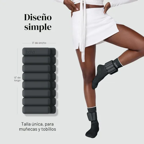 Miniatura 4 de Bala Pulseras con Pesos Ajustables para Muñeca y Tobillo para Mujer y Hombre - Juego de Brazaletes de Silicona con Pesos para Gimnasio, Yoga, Carbón
