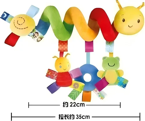 Miniatura 8 de Asiento de coche y cochecito de juguete, juguetes para bebés, juguetes de dibujos animados de interacción sensorial con campanas sonoras, colgar