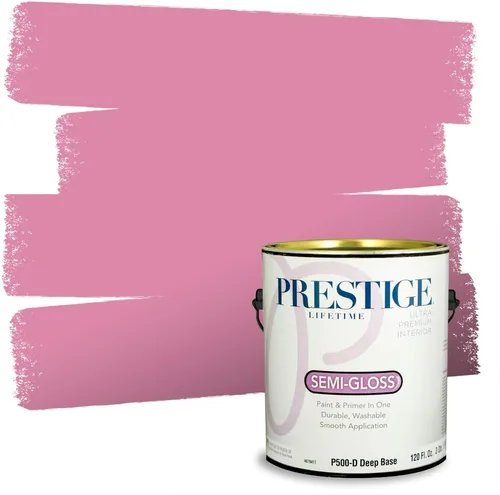 Miniatura 115 de Prestige Paints E100-T-SW6591 Pintura exterior e imprimación en uno, 1 galón, plano, combinación comparable de Sherwin Williams Amaryllis, 1 galón