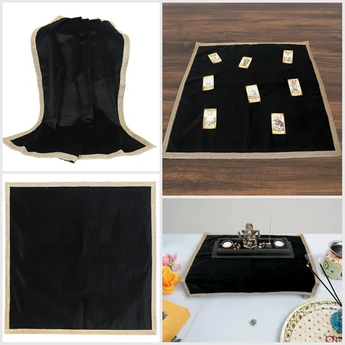 Miniatura 2 de Indian Consigners Pequeño paño de terciopelo de color sólido para uso multiusos (negro)