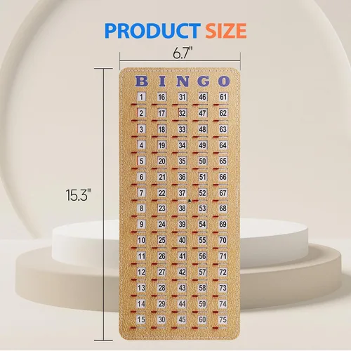 Miniatura 2 de GSE Games & Sports Expert Tablero maestro de bingo con punta de dedo con ventanas deslizantes, tarjeta de llamada de cartón de bingo