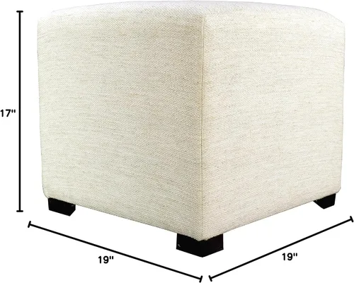Miniatura 3 de MJL Furniture Designs Merton Collection - Otomana moderna tapizada de tela, con reposapiés de 4 botones, serie Dawson, Brindle