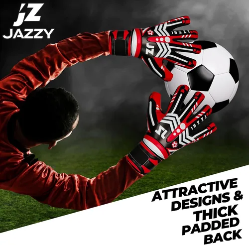 Miniatura 7 de Guantes de portero de fútbol profesional para adultos jóvenes, guantes de portero con protección extraíble para los dedos, transpirables, agarre