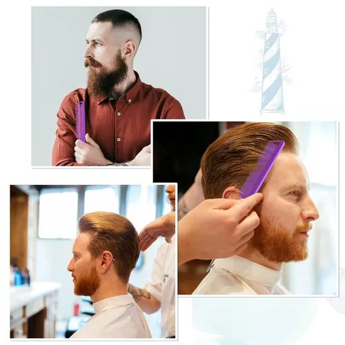 Miniatura 7 de Juego de pinzas para el pelo de cola de rata: 3 peines de cola de rata, peines de peinado para mujeres y 7 pinzas profesionales para seccionar