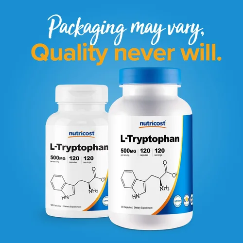 Miniatura 3 de Nutricost L-triptófano 500 mg, 120 cápsulas (2 botellas)