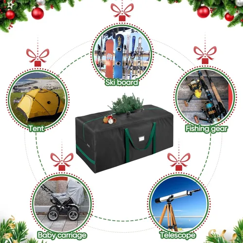 Miniatura 6 de BALEINE - Bolsa para guardar el árbol de Navidad de 7.5 pies, tela Oxford 900D de alta resistencia con asas reforzadas y cremalleras dobles de gran