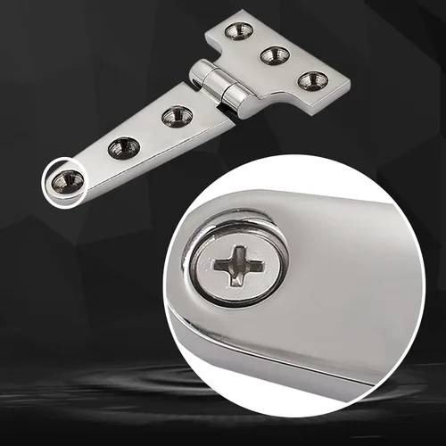 Miniatura 6 de Bisagras en T de Acero Inoxidable 316 de Grado Marino de 4 Pulgadas x 2 Pulgadas Bisagra Pesada para Escotilla de Barco (100 mm x 54 mm) Paquete