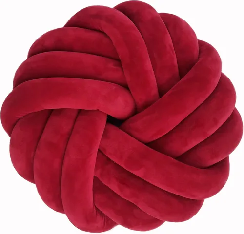 Miniatura 39 de Cyprinus Carpio Almohada creativa con nudo de bola de rosa, cojín de flor para sofá, almohada lumbar, decoración (rosa-C)