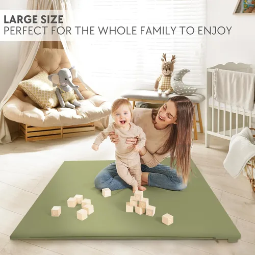 Miniatura 4 de Elegante alfombrilla de juego de cuero vegano para bebé - Suave, fácil de limpiar, crea un área de juego segura para tu bebé - La alfombrilla