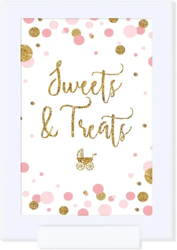 Miniatura 42 de Andaz Press Colección de fiesta de baby shower de niña con purpurina de oro rosa rubor, pancarta colgante con cuerda, Welcome Baby!, 5 pies, 1 juego
