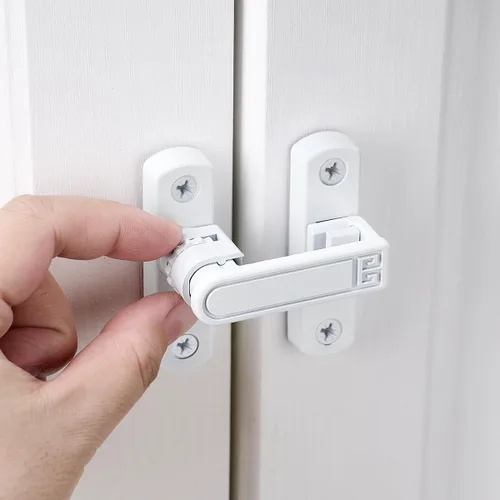 Miniatura 11 de INIRET Pestillos de Puerta de Granero, Cerradura de Portón Ajustable de 90/180 Grados, Pestillo de Cerradura de Puerta en Ángulo Recto de Aleación