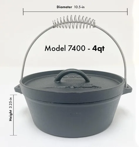 Miniatura 3 de Bayou Classic Horno holandés de hierro fundido 7400 de 4 cuartos