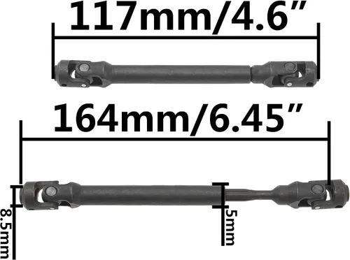 Miniatura 6 de ShareGoo - 2 piezas de actualización de eje de transmisión universal CVD, compatibles con Axial SCX10 SCX10-II Redcat Gen7 Gen8 RC4WD D90 1/10 RC