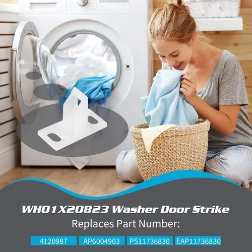 Miniatura 5 de WH01X20823 Arandela de puerta compatible con GE Hotpoint GFWH1200H0WW GFWN1100H0WW GFW400SCK0WW GFW450SSK0WW, piezas de repuesto 4120987 AP6004903