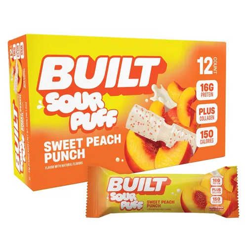 Miniatura 26 de Built Puffs - Barras de proteínas de 12 unidades, barras energéticas altas en proteínas, colágeno, sin gluten, cubiertas de chocolate, bajas