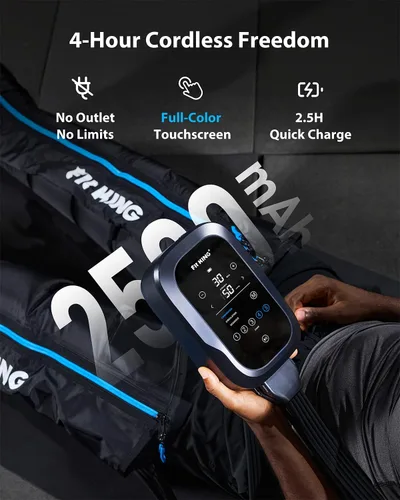 Miniatura 6 de FIT KING Botas de masaje de compresión completa para piernas mejoradas, sistema profesional de recuperación de compresión de aire para circulación