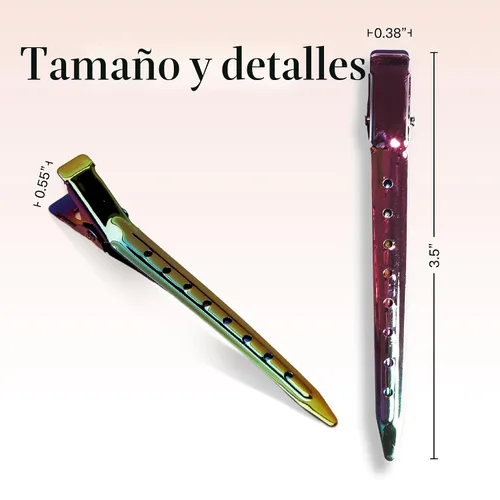 Miniatura 5 de Kitsch Pinzas de cocodrilo profesionales para peinar el cabello, clips de aluminio de 3.5 pulgadas para aplicaciones de salón y maquillaje, ligeros