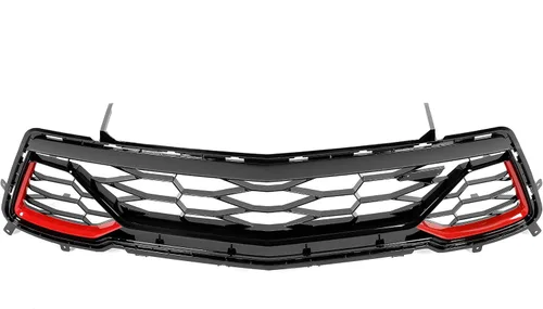 Miniatura 5 de KUAFU Parrilla inferior y marco para matrícula compatible con Chevy Chevrolet Camaro SS 2016-2018 Reemplazo para 84040593 Plástico pintado negro