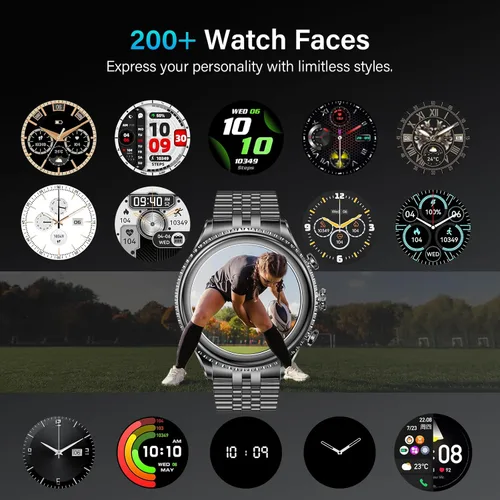 Miniatura 8 de Reloj inteligente con bisel giratorio 2026 para hombre con llamada Bluetooth, frecuencia cardíaca, presión arterial, SpO2, monitor de sueño, reloj