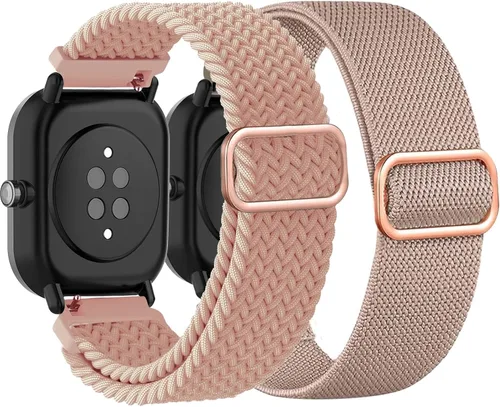 Miniatura 8 de Correas de reloj de nailon elásticas trenzadas compatibles con Amazfit Active2/GTS/GTS 2/GTS 2 mini/GTS 2e/GTS 3/GTS 4/GTS 4 mini, correas de tela