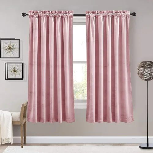 Miniatura 104 de RYB HOME Cortinas de terciopelo verde oliva de 72 pulgadas de largo, cortinas opacas con aislamiento térmico, tratamiento de ventana, decoración