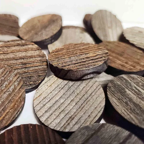 Miniatura 2 de Rockin' Wood Círculos de madera reciclada rústica para manualidades y proyectos, uso para manualidades y arte en madera, fabricados en los Estados