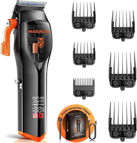 MAXGROOM - Cortapelos profesional para hombres, 9000 RPM con hoja autoafilable DLC, cortapelos eléctricos e inalámbricos para cortar el cabello,