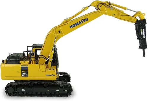 Miniatura 2 de Universal Hobbies Komatsu PC210LC-11 con excavadora de taladro de martillo, escala 1:50, modelo de construcción fundido a presión, réplica