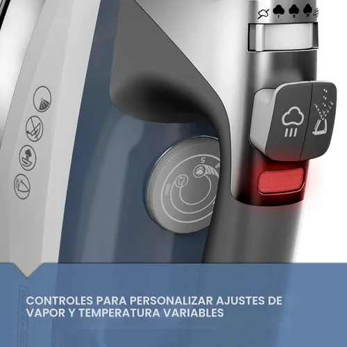 Miniatura 2 de BLACK+DECKER Allure - Plancha de vapor profesional, azul, D3030 Gris/azul