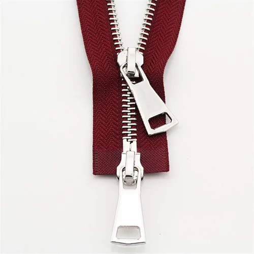 Miniatura 8 de Cierre de tela 5# cremalleras metálicas, herramientas de costura de bricolaje, chaqueta de plumón, reparación de ropa, reparación a medida, Marrón