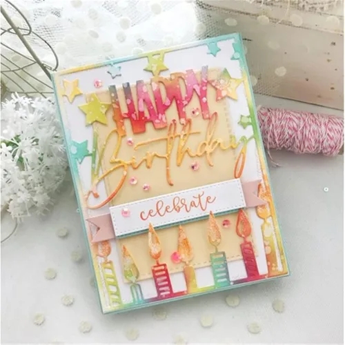 Miniatura 2 de Troqueles para álbumes de recortes, troqueles de corte de metal de cumpleaños para hacer tarjetas, plantilla de papel para manualidades, plantillas