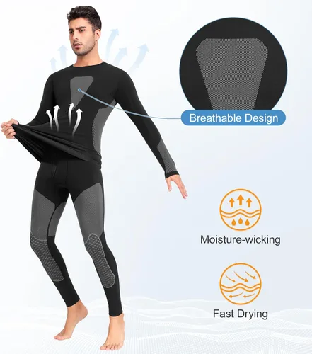 Miniatura 4 de SIMIYA Conjunto de ropa interior térmica para hombre, ropa interior larga para hombre, ropa interior larga para hombre, parte inferior superior
