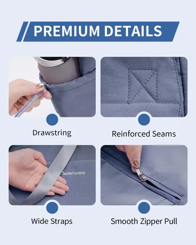 Miniatura 8 de sportsnew Bolsa para esterilla de yoga, bolsas de gimnasio para mujeres y hombres con bolsillo impermeable y gancho y bucle, almacenamiento de Gris