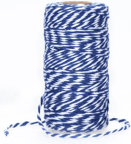 Miniatura 8 de jijAcraft Cordel de Hilo Blanco y Negro, 328 Pies de Cordel de Panaderos de Navidad, Cuerda de Empaque Resistente de 2MM para Manualidades DIY