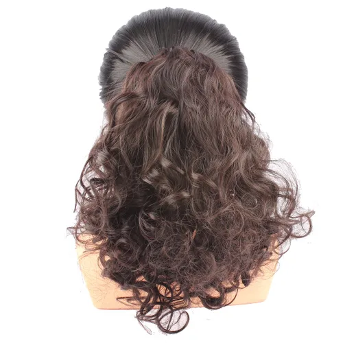 Miniatura 8 de Postizo de cabello sintético rizado, medida media y larga, de Weken, Negro