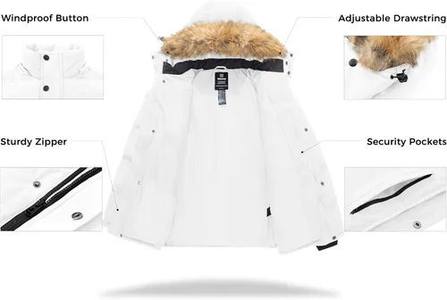 Miniatura 4 de wantdo Abrigo de invierno con capucha para hombre, chaqueta acolchada impermeable, cálida chaqueta de invierno